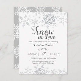 Invitación Nieve de invierno en ducha de novias enamorada