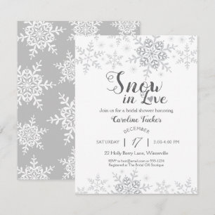 Invitación Nieve de invierno en ducha de novias enamorada