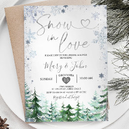 Invitación Nieve de invierno en el amor Silver Snowflake Brid