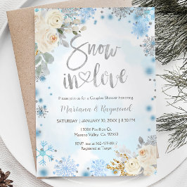 Invitación Nieve De Invierno Nieve En La Ducha De Parejas De 