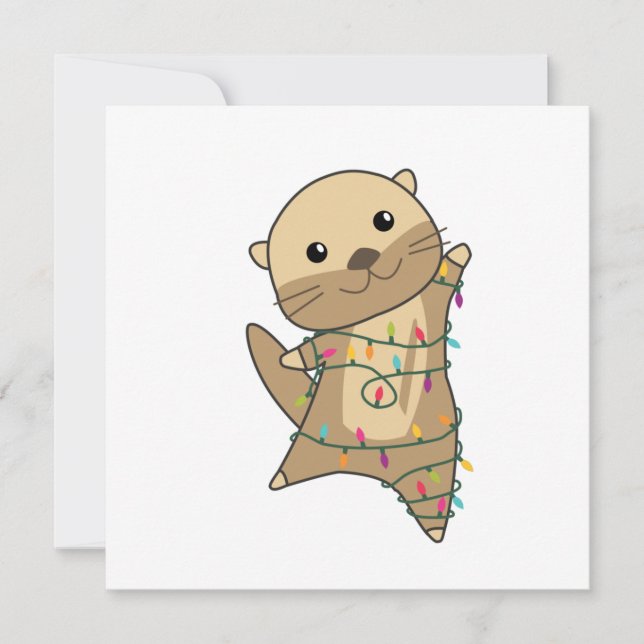 Invitación Nieve de Navidad de nutria Animales de invierno nu (Anverso)