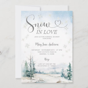 Invitación Nieve de plata nieve enamorada ducha de novia