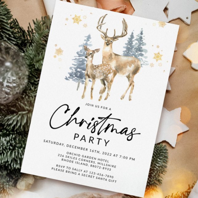 Invitación Nieve de reno de Navidades mágicos (Subido por el creador)