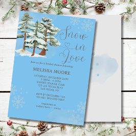 Invitación Nieve en amor bebé azul invierno copo de nieve