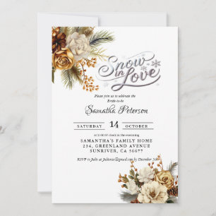 Invitación Nieve en amor desayuno nupcial de invierno