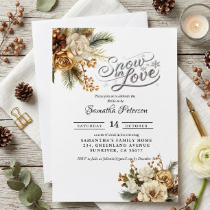 Invitación Nieve en amor desayuno nupcial de invierno
