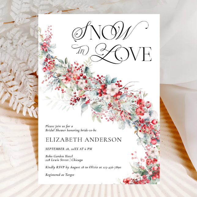 Invitación Nieve En Amor Foliage Bridal Shower (Subido por el creador)