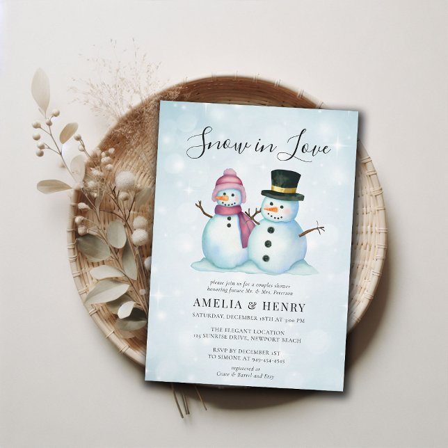 Invitación Nieve en amor Funny Parejas de Invierno Ducha de N (couples shower winter bridal mr mrs snowman funny cute invitation snow in love casual coed jack jill)