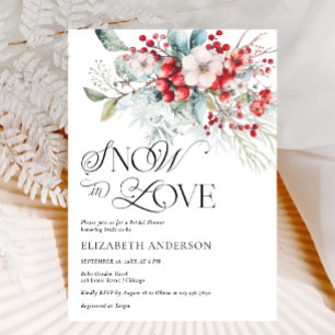 Invitación Nieve En Amor Invernal Floral Bridal Shower