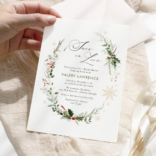 Invitación Nieve en amor Invernal Floral Bridal Shower