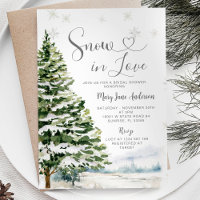 Nieve en amor invierno ducha de novia evergreen