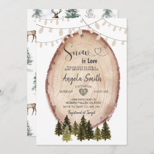 Invitación Nieve En Amor Invierno Ducha De Novias Woodland