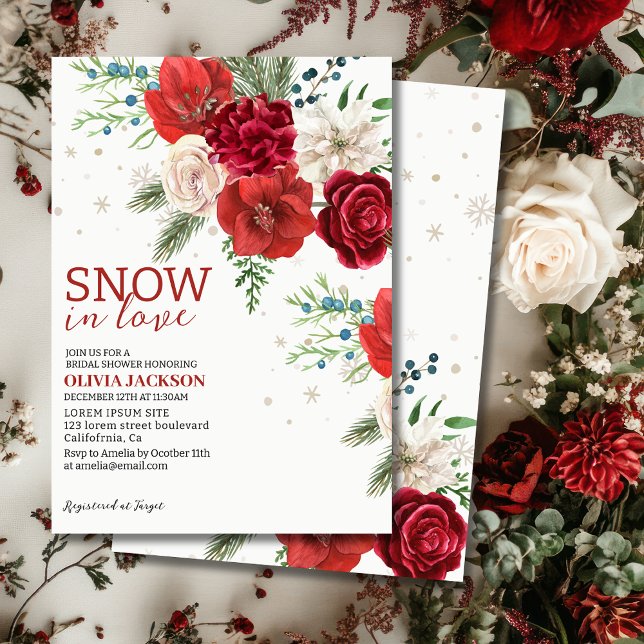 Invitación Nieve en amor Invierno Rustic Snowflake Ducha de n (Subido por el creador)