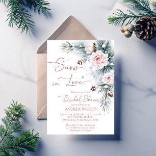 Invitación Nieve en amor lluvia de novias de invierno nevados