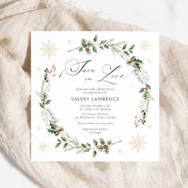 Invitación Nieve en amor Navidades ducha de novia