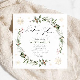 Invitación Nieve en amor Navidades ducha de novia
