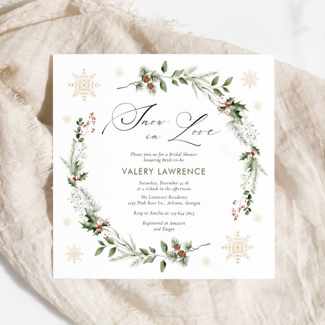 Invitación Nieve en amor Navidades ducha de novia (Subido por el creador)