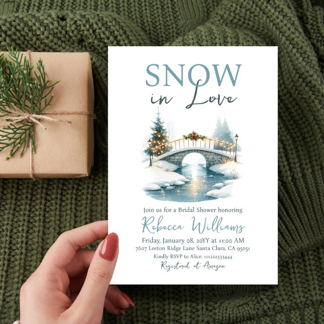 Invitación Nieve en amor Navidades ducha de novia en invierno (Subido por el creador)