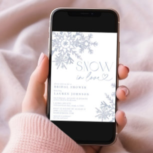 Invitación Nieve en amor QR Snowflake Winder Bridal Shower