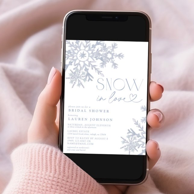 Invitación Nieve en amor QR Snowflake Winder Bridal Shower (Subido por el creador)