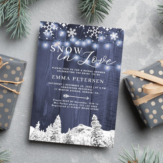 Invitación Nieve en el amor copos de nieve en invierno ducha  (Subido por el creador)