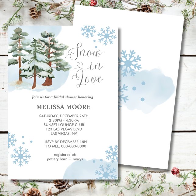 Invitación Nieve en el amor del bosque de nieve copo de nieve (Subido por el creador)