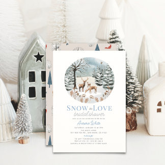 Invitación Nieve en el amor Familia venado en el invierno Duc