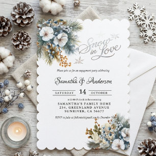 Invitación Nieve en el amor Fiesta de compromiso de invierno