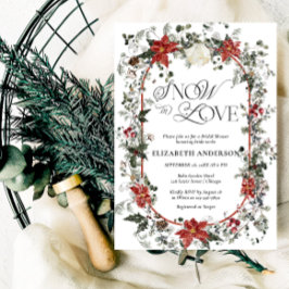 Invitación Nieve en Navidades enamorados Floral Bridal Shower