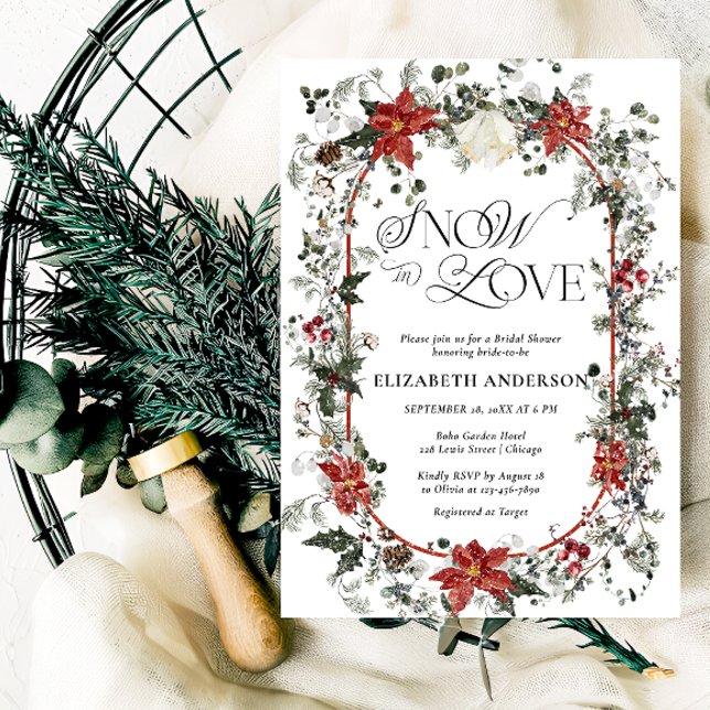 Invitación Nieve en Navidades enamorados Floral Bridal Shower (Subido por el creador)
