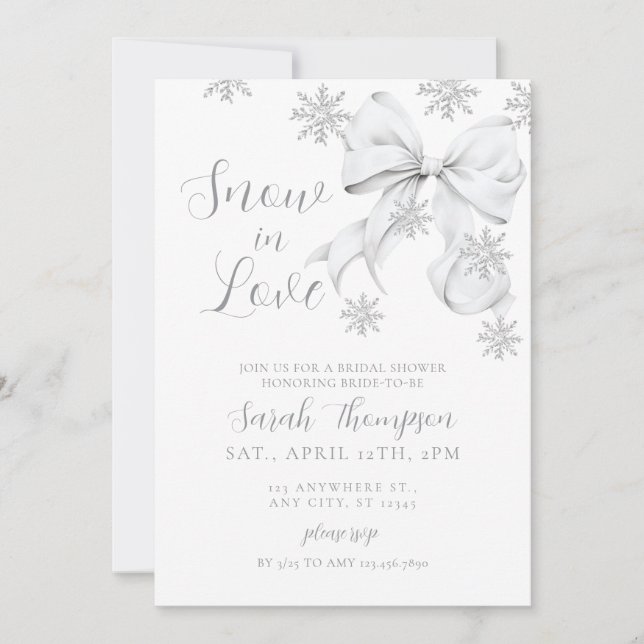 Invitación Nieve enamorada (Anverso)