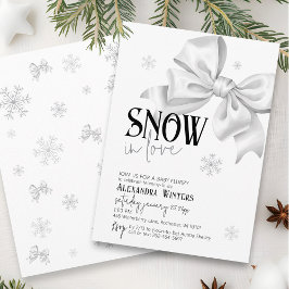 Invitación Nieve Enamorada Bow Snowflake Winter Baby Shower