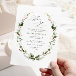 Invitación Nieve enamorada Copas de nieve doradas ducha de no