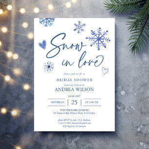 Invitación Nieve enamorada copos de nieve despedida de solter