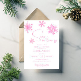 Invitación Nieve enamorada copos de nieve ducha de novia en i