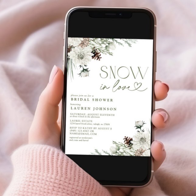 Invitación Nieve Enamorada Invernadero Ducha De Novias Evergr (Subido por el creador)