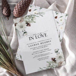 Invitación Nieve Enamorada Invernadero Ducha De Novias Evergr