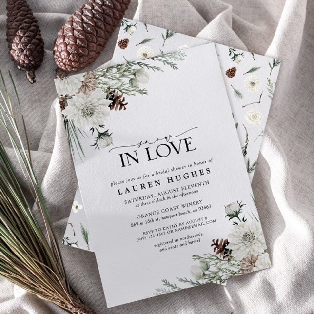 Invitación Nieve Enamorada Invernadero Ducha De Novias Evergr (Subido por el creador)