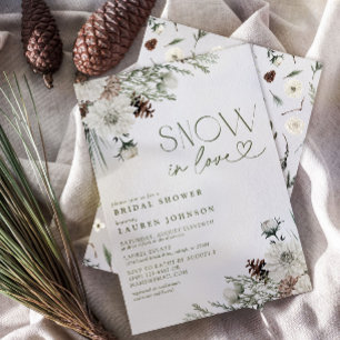 Invitación Nieve Enamorada Invernadero Ducha De Novias Evergr