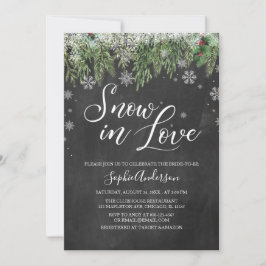 Invitación Nieve enamorada invierno con copas de nieve ducha 