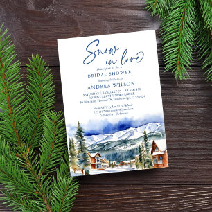 Invitación Nieve enamorada invierno ducha de novia aldea de m