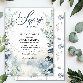 Invitación Nieve enamorada invierno maravilloso azul Ducha de