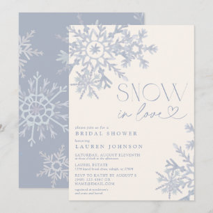 Invitación Nieve Enamorada Lluvia de Copos de Nieve Invierno