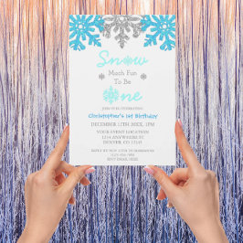 Invitación Nieve Es Muy Divertido Ser Un Primer Cumpleaños De