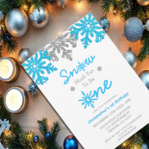 Invitación Nieve Es Muy Divertido Ser Un Primer Cumpleaños De