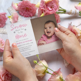 Invitación Nieve Es Muy Divertido Ser Un Primer Cumpleaños De