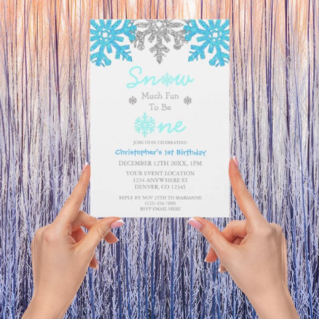 Invitación Nieve Es Muy Divertido Ser Un Primer Cumpleaños De (Subido por el creador)