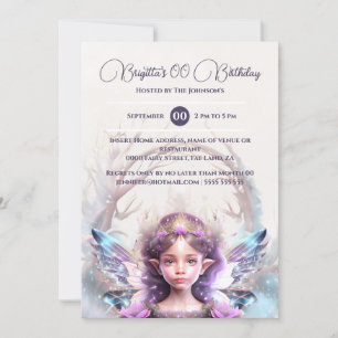 Invitación Nieve princesa hada rosa invierno mágico encantado