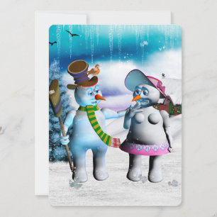 Invitación Nieves divertida y mujeres nevadas