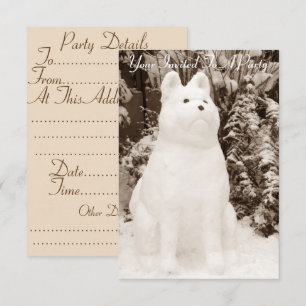 Invitación Nieves muy divertida akita snowman para navidades
